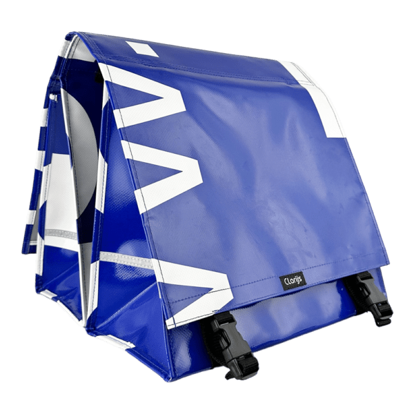 Double Bike Bag ReCYCLEd Blue White 2
