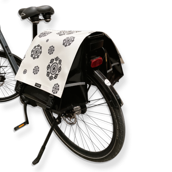 Dubbele Fietstas Zeeuwse knoppen wit 1