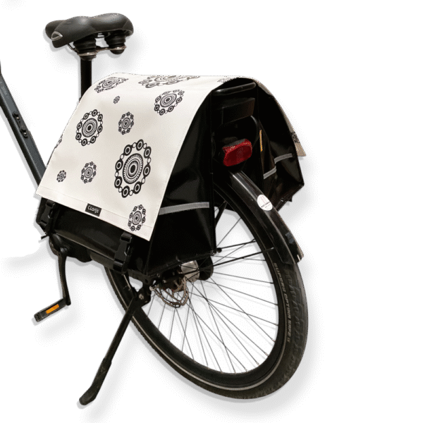 Dubbele Fietstas Zeeuwse knoppen wit 1