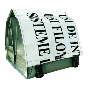 Dubbele-fietstas-reCYCLEd-Green& White 1