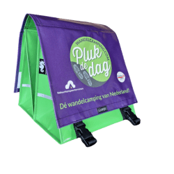 Fietstas met bedrijfslogo – Wandelcamping Pluk de Dag