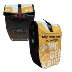 Fietstas met bedrijfslogo – Wit Geel Kruis