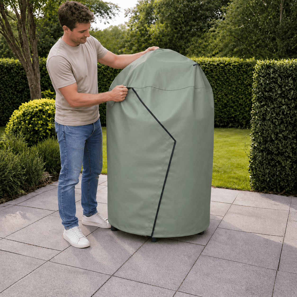 bbq hoes mat zwart voor kamado bbq