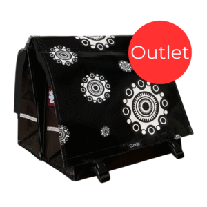 Outlet- Dubbele Fietstas -Zeeuwse knoppen Zwart- allezijden