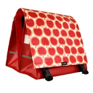 Doppelte Fahrradtasche Red Apples print