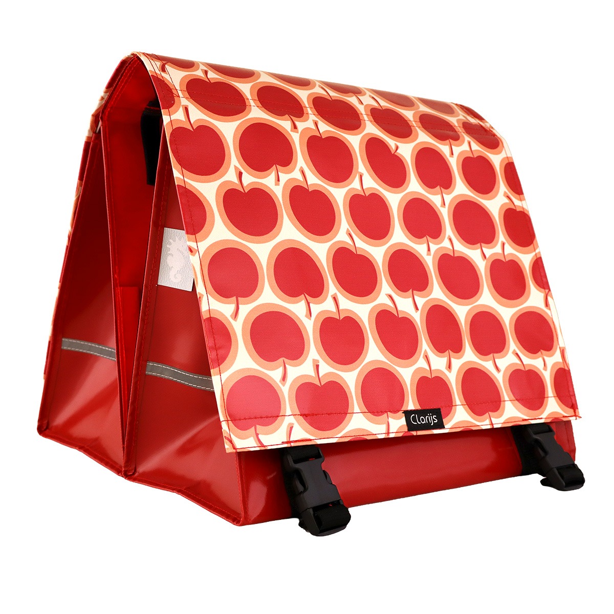 Doppelte Fahrradtasche Red Apples print