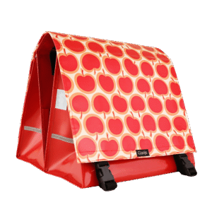 Dubbele-fietstas-Red-Apples print