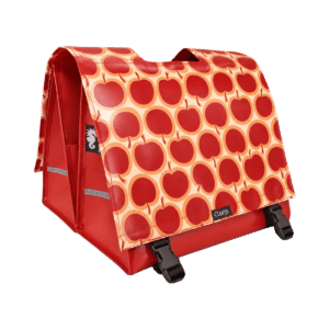 Dubbele Fietstas Red Apples print